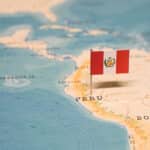 The Flag of Peru on the World Map